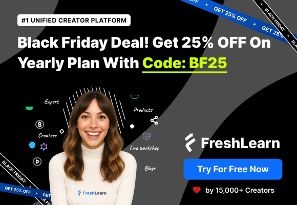 FreshLearnHQ's tweet image. FreshLearn Black Friday Deal

Get 25% OFF on the Yearly Plan with Code: BF25

All-in-one platform for creators:
✔️ Unlimited courses
✔️ Digital products
✔️ Community
✔️ Email marketing
✔️ Zero transaction fees

Don’t miss this! 🔥
freshlearn.com

#BlackFriday #FreshLearn