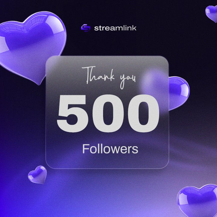 use_stream's tweet image. We hit 500 followers on X! 🥳

Streamers, we see you, we appreciate you and we are cooking even harder. 

Thank you for riding with Streamlink 🩷