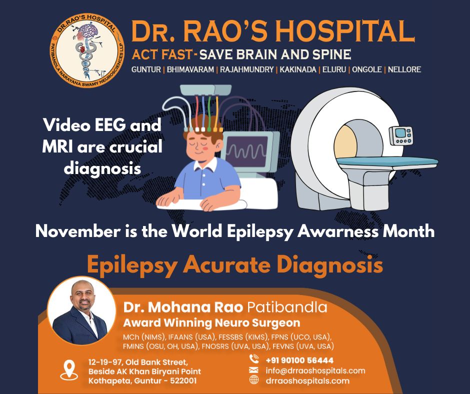 MohanaRaoPatib's tweet image. 🧪 Right diagnosis, right direction.
EEG, MRI at Dr. Rao’s Hospital, Guntur, ensure precise treatment for epilepsy and brain disorders.
📞 9010056444 | 🌐 drraoshospitals.com
#EpilepsyDiagnosis #BrainScan #DrRaosHospital

సరైన నిర్ధారణే సరైన చికిత్సకు దారి చూపుతుంది.