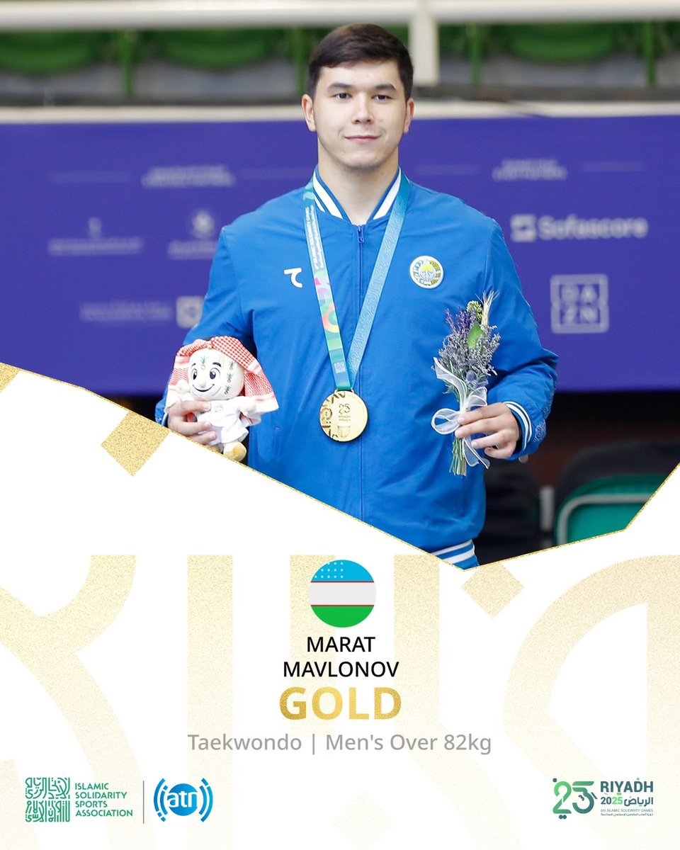 ArianaNews_'s tweet photo. Taekwondo Men Over 82kg Results
🥇Marat Mavlonov - Uzbekistan
🥈Bauyrzhan Khassenov - Kazakhstan
🥉Mouetaz Ifaoui - Tunisia
🥉Soufiane Elasbi - Morocco
Broadcast Sponsor: @afghan_wireless
Co-broadcast Sponsor: @alhayathospital_ahh
#ArianaSport #ArianaTelevision #ATN #ATNN #ArianaNews #ATNSport #Sport #Sports #SportFan #IslamicSolidarityGames2025 #ISG2025 #SolidarityThroughSport #UnityInDiversity #SportsForPeace #IslamicGames #MuslimAthletes #InternationalSports #RoadToISG2025 #AfghanWireless #AWCC #AlHayatHospital