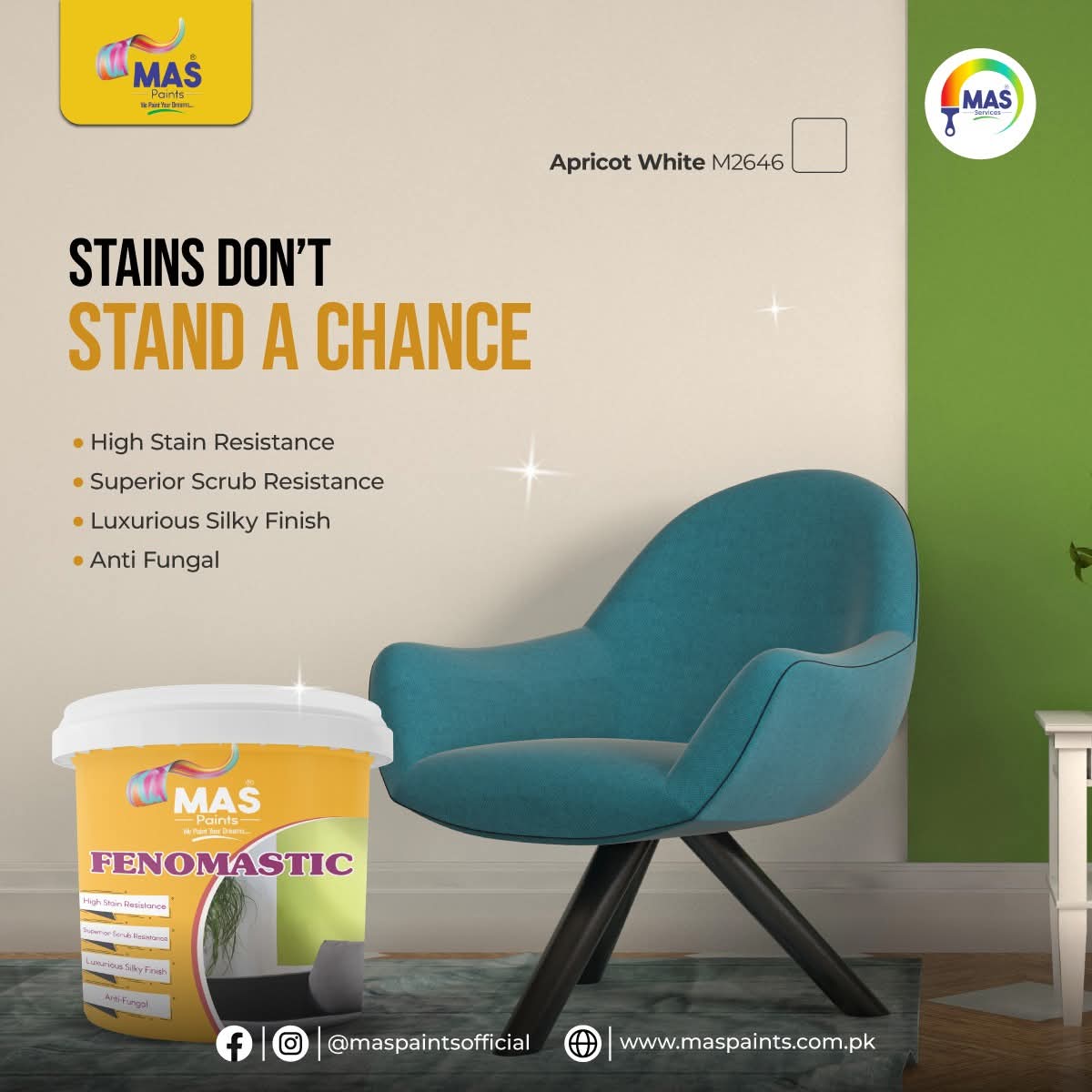 PaintsMas's tweet image. Enjoy color that lasts and walls that stay spotless.
One quick wipe is all it takes, because stains never win against Mas Fenomastic powerful stain-resistant coating.
🌟 Find Colors at: maspaintspvt.com
📞 Call Us at (041) 5482626!
#Fenomastic #StainResistant #SilkEmulsio
