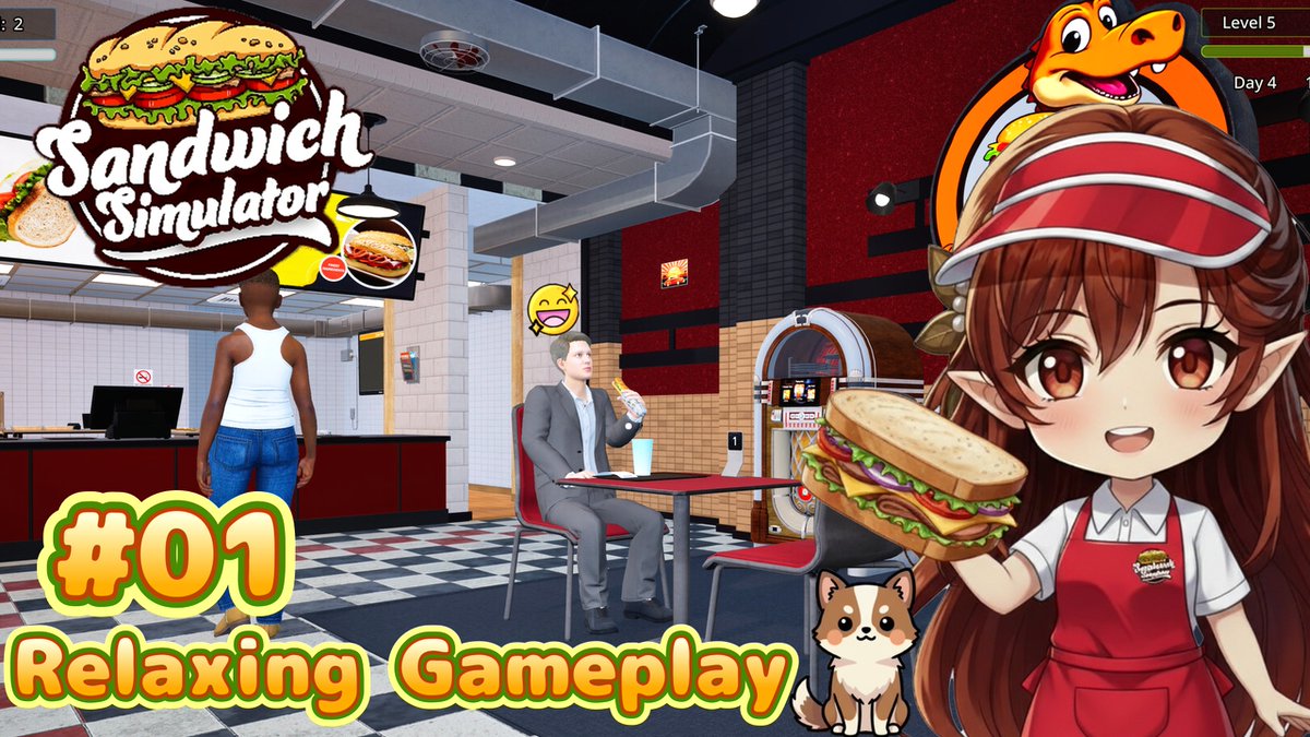 puteko_g's tweet photo. Sandwich Simulator #01&amp;#02動画公開中🥪
程よく忙しくなってきて面白いです🥤

#SandwichSimulator https://t.co/oPHgidaJuu