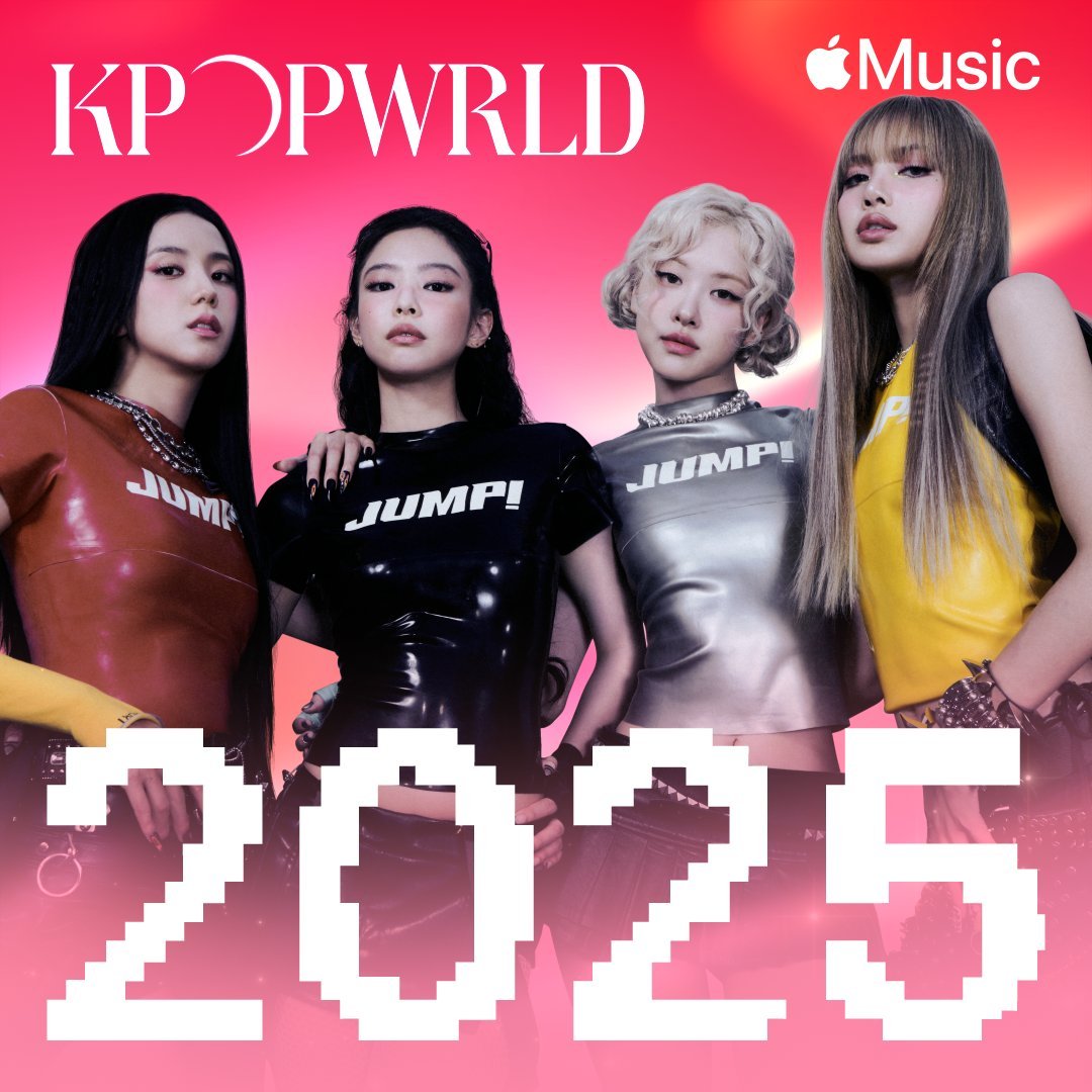 TheePopCore's tweet image. BLACKPINK’s “JUMP” was named by APPLE MUSIC as the Best Song of 2025, appearing as the cover of the KPOPWRLD 2025 playlist.