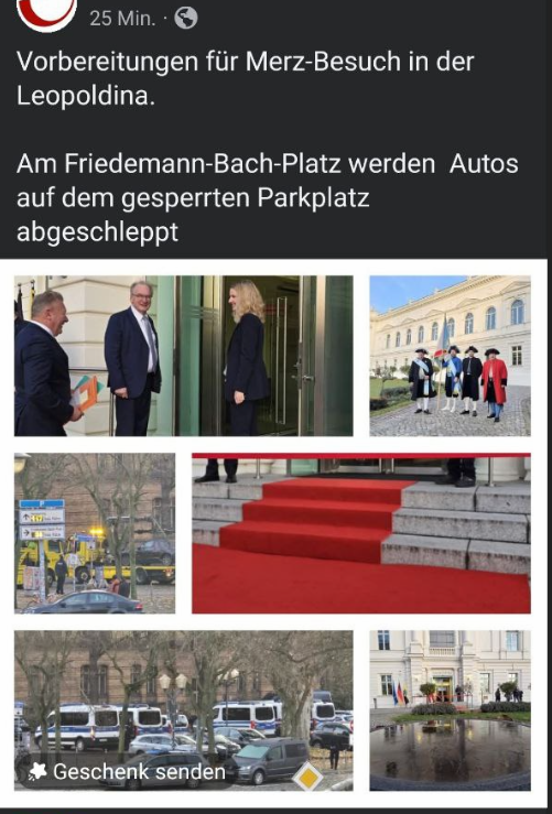 MarlaSvenjaL's tweet photo. Ist denn schon Frühling? Der #Merz kommt vorbei in #Halle. In der (alten?) Freimaurerloge, heutige #Leopoldina. Hier hielt auch die #GeilMerkel immer Audienz. Hier wurden viele #Corona-Maßnahmen durchgeplant. Hier noch Videos vom Empfang der Kanzlerin durch die #Merkeljugend https://t.co/nRk3gAheFQ