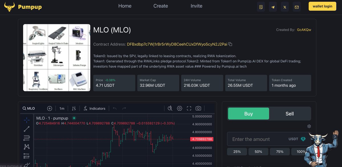 Pumpup_ai's tweet image. If hospitals pay every month, why can’t you earn from it? 🏥💸 Thai medical equipment leases → now tokenized. 10–12% yield. Real contracts. Real income. Live on PumpUp.ai #RWA #PumpUp #DeFi #rwalinks