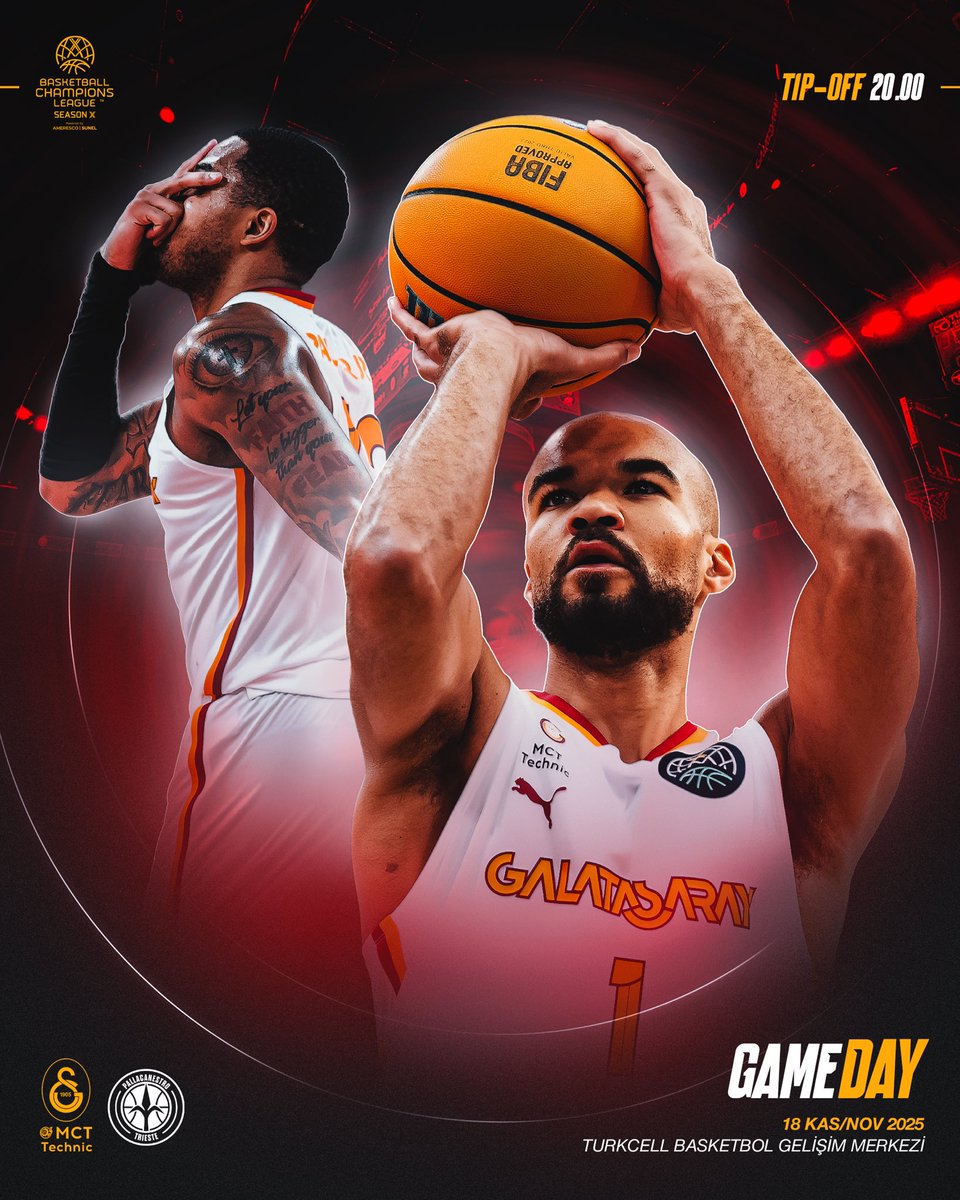 𝗚𝗮𝗹𝗮𝘁𝗮𝘀𝗮𝗿𝗮𝘆 𝗠𝗖𝗧 𝗧𝗲𝗰𝗵𝗻𝗶𝗰 vs. Pallacanestro Trieste
Hava Atışı 20.00 ▪️ TRT Spor
Turkcell Basketbol Gelişim Merkezi
#AslanGibiSavaş 🦁