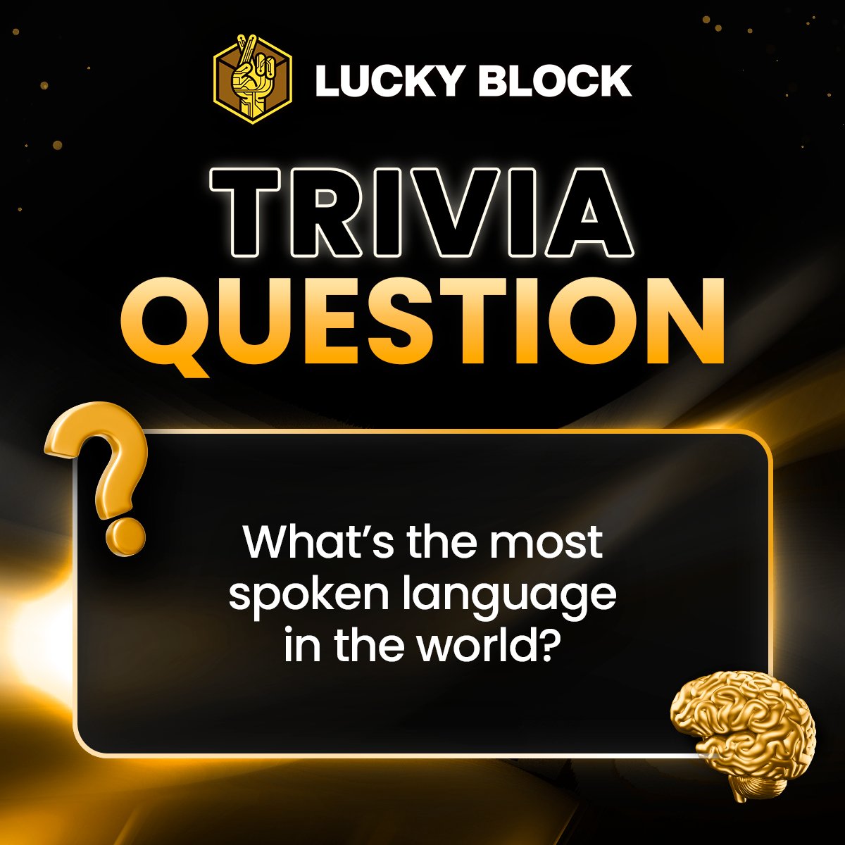 It’s Trivia Time, Lucky Blockers!

Think you’ve got what it takes to win? 🧠
We’re giving away a share of $100 to 5 lucky winners! 💰

Here’s how to join:
1️⃣ Like &amp; RT this post
2️⃣ Answer in the comments 💬
3️⃣ Tag a friend &amp; follow <a href="/_luckyblock/">Lucky Block Casino</a> 📲 

🏆 Winners will be announced