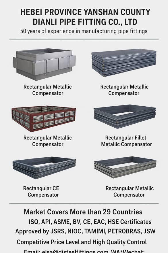 JoyLiu52's tweet image. Hebei Province Yanshan County Dianli Pipe Fitting Co., Ltd.  
#Rectangular #compensator
Email: elsa@dlsteelfitings.com  
WA/Wechat: +86 157 1004 7356