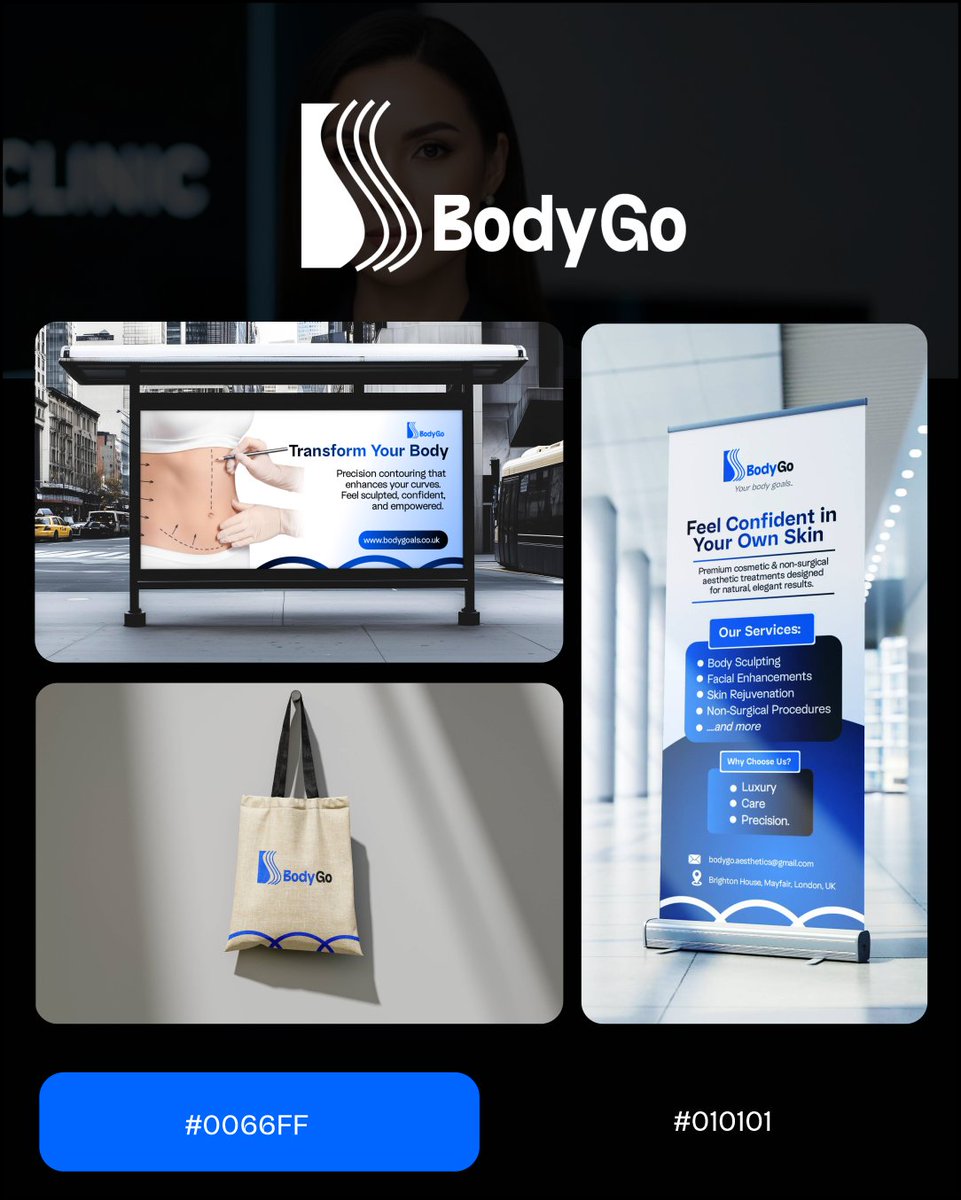 ToshibWorld's tweet image. Brand identity for BodyGo - crafted to reflect luxury, trust, and premium care. Every detail designed to connect with the right audience.

What are your thoughts?👀

Hire me for your next design project.