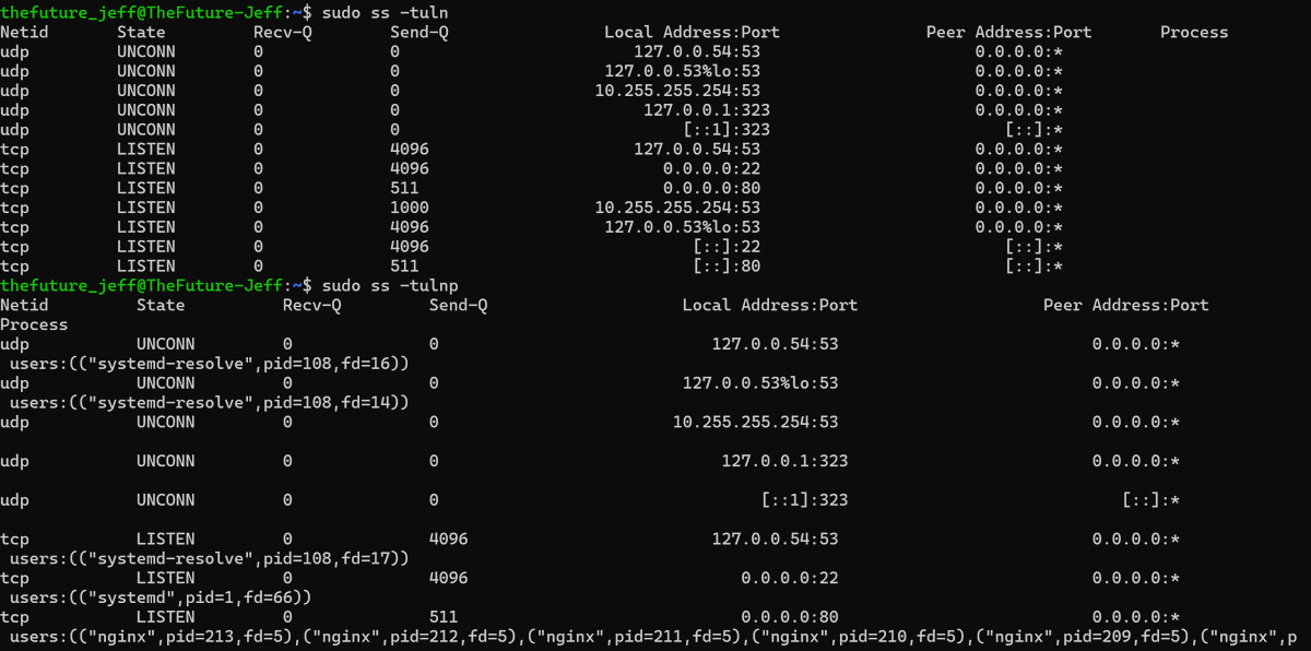 thefuture_jeff's tweet image. Day 14 of #100DaysOfDevOps

Today I focused on inspecting what’s happening on my system using tools like ss and netstat.

Yesterday was about understanding ports; today was about actually seeing which services are listening and how they behave.

#DevOpsFromScratch #DevOpsJourney