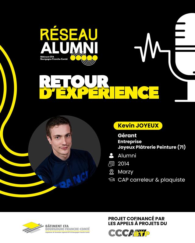 BATIMENTCFA_BFC's tweet image. 🟡 [RÉSEAU ALUMNI - RETOUR D’EXPÉRIENCE] 🤝
De l’#apprentissage à l’#entrepreneuriat : le parcours inspirant de Kévin JOYEUX, un jeune artisan carreleur !
Chef d’entreprise, il incarne la persévérance, le goût du défi et la passion du métier manuel.
➡️ reseau-alumni-batimentcfa-bfc.com/fr