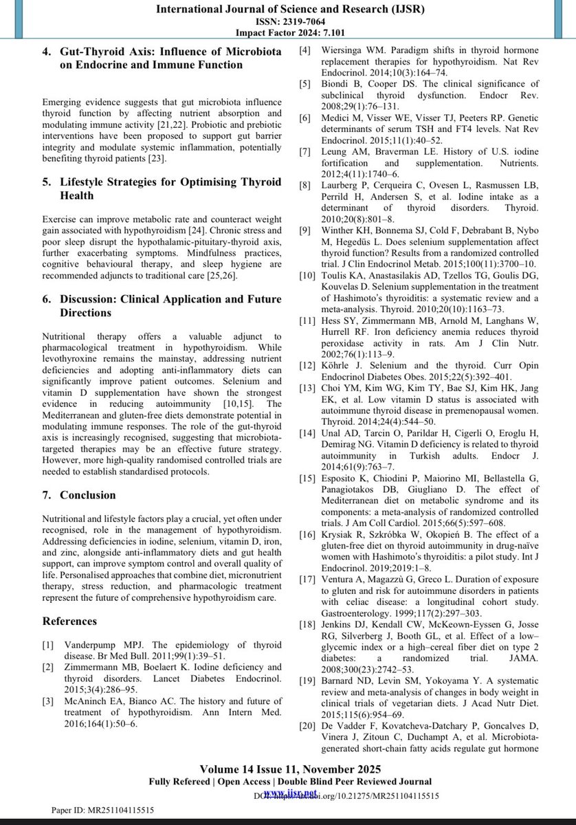 DrShwethaBhat's tweet photo. #15thpublication
#research #publication #hypothyroidism #nutrition #evidencebasedmedicine #holistichealing #integrativemedicine  #healthcareinnovation
#researcher #academicexcellence #psychologist #nutritionist #homoeopathy #casestudy #scientificpublishing https://t.co/zqHCLq6VmO