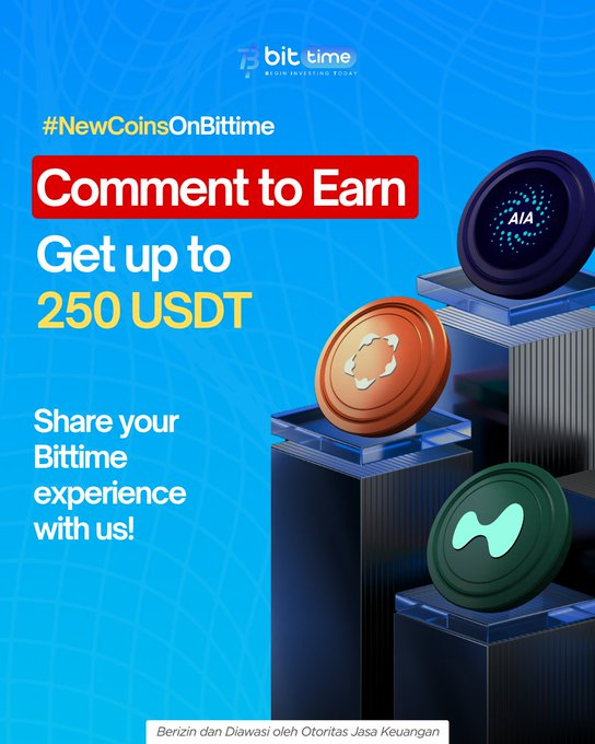 bittimexchange's tweet image. Saatnya share pengalaman cuan kamu dari token yang listing di Bittime dan menangkan total 250 $USDT!

Caranya mudah! Cukup share:
 “Token listing Bittime yang paling memorable buat kamu &amp;amp; alasannya?”

Tag 3 teman dan cantumkan hashtag #NewCoinsOnBittime #Bittime

• Follow…