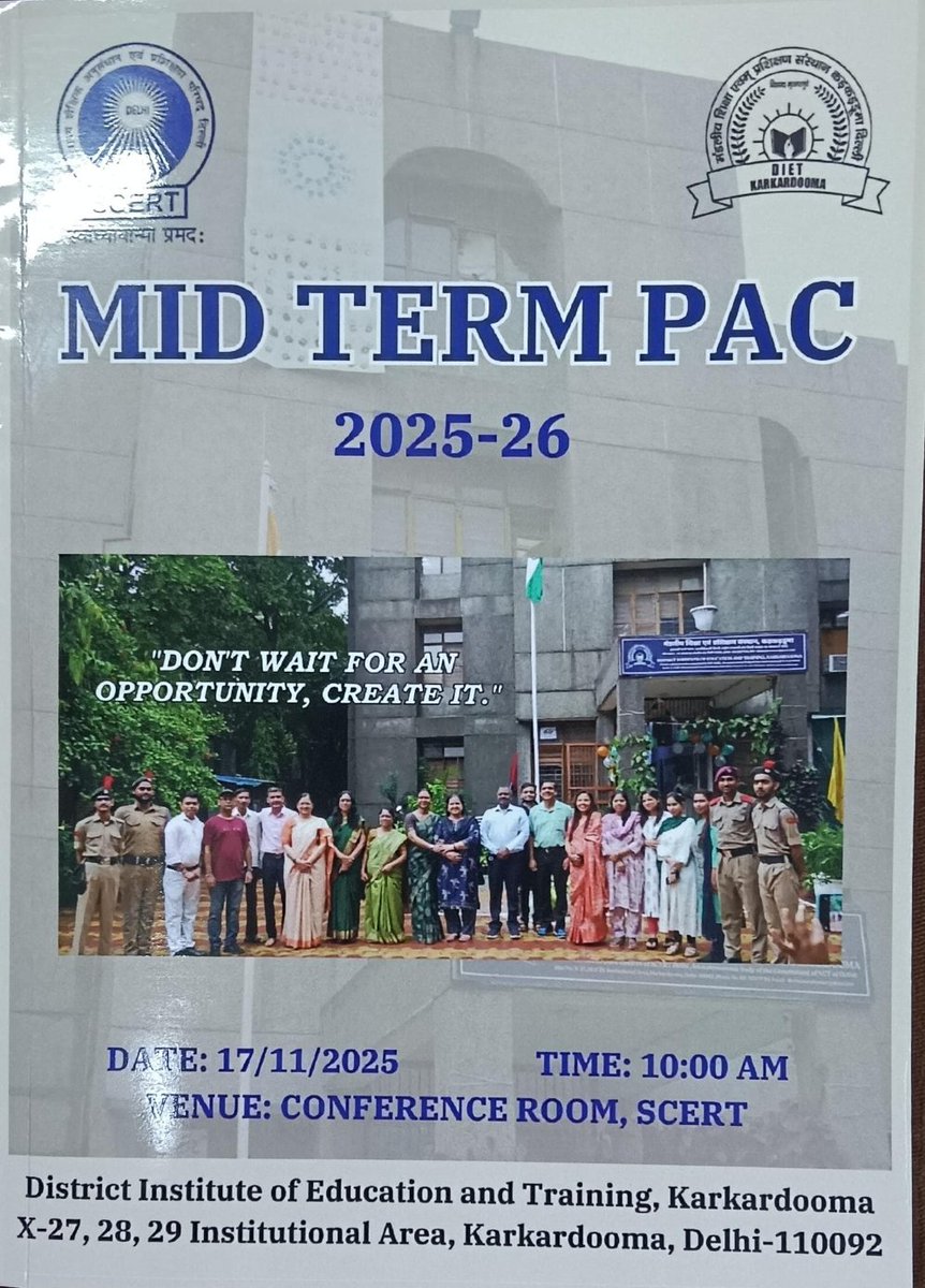 karkardoomadiet's tweet image. A productive Mid-Term PAC @SCERT Delhi with @DIETKKD, led by Principal Dr. B. K. Pal and chaired by Dr. Rita Sharma Director &amp;amp; Dr. Mukesh Yadav, Secratary. Meaningful discussions and forward-looking recommendations for educational innovation
 #EducationLeadership #LearningForAll