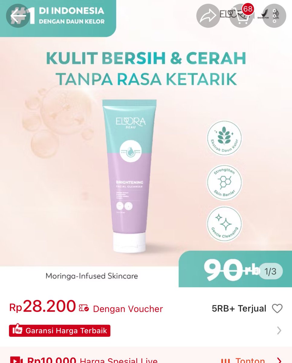 elorabeau's tweet photo. @womanfeeds_id Pake ini kakkkk, face wash aku sehari hari ada ekstrak daun kelornyaa https://t.co/AuoQGnQ6wU https://t.co/eQnCpxkYLF