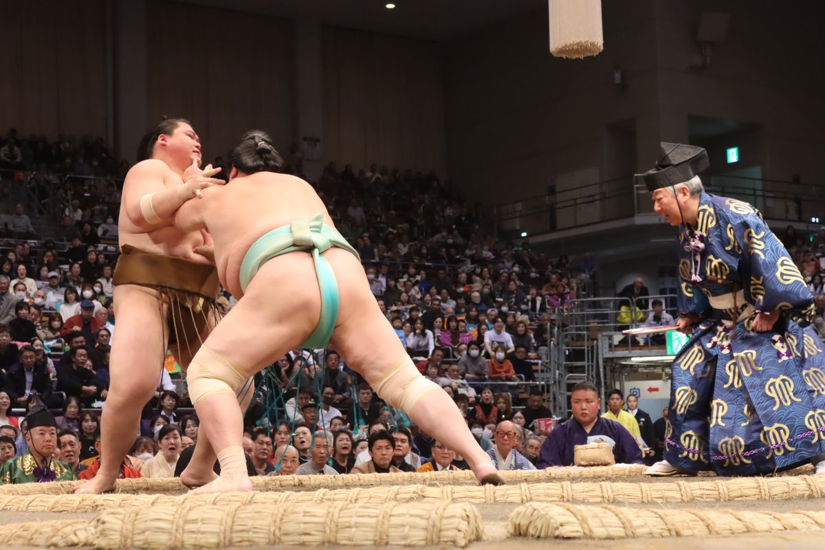 十日目の様子＞ 幕内取組 安青錦（9勝1敗）寄り切り 玉鷲（4勝6敗