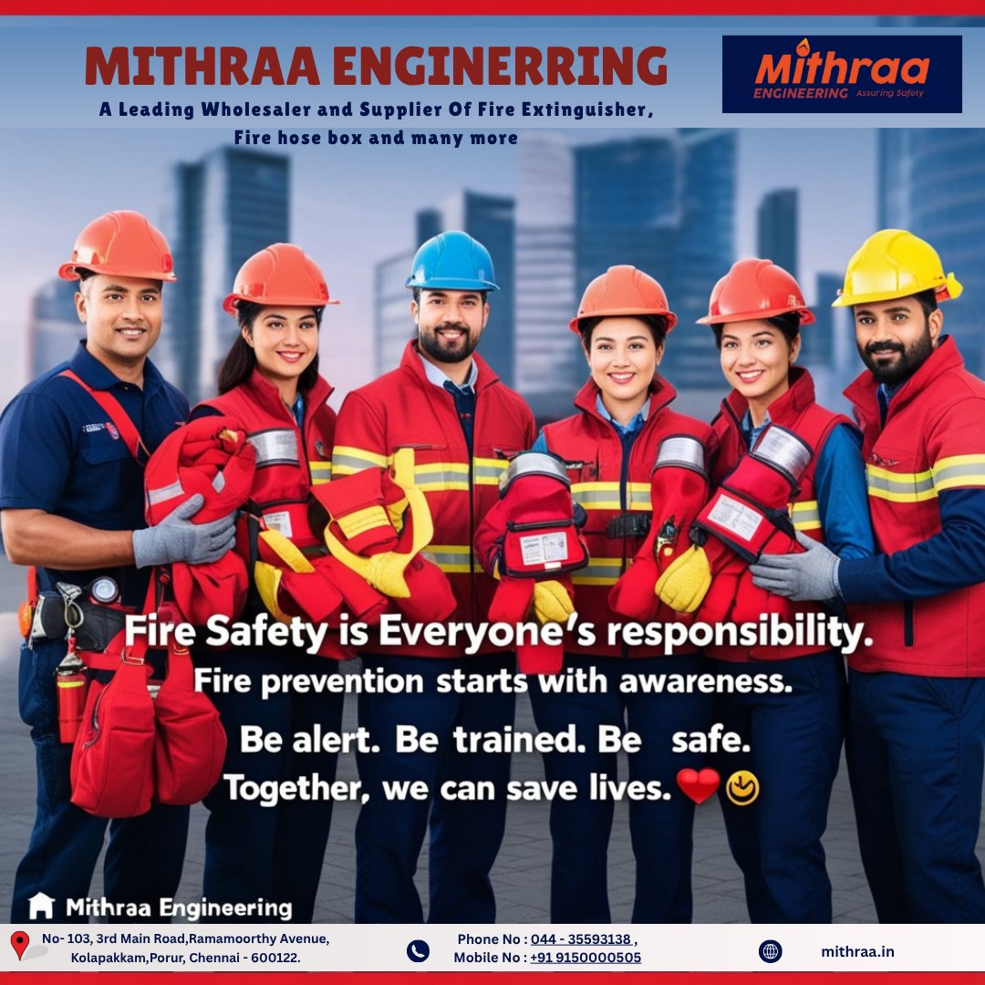 sasikum82500915's tweet image. Your Safety Is Our Priority 🔥
Mithraa Engineering provides high-quality fire extinguishers, hydrant systems, hose reels, safety signages, and complete fire-protection solutions.
#mithraaengineering #Chennai. #Kolapakkam #Porur #fire #fireextinguisher #extinguisher #firesafety