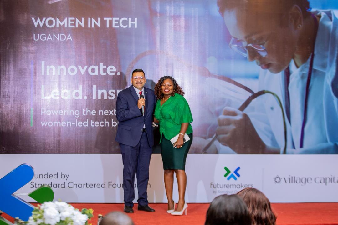 TheVillageUG's tweet image. &quot;Today is a proud moment for all of us at @StanChartUGA and every #WomaninTech who dared to dream, innovate &amp;amp; turn an idea into something that can truly change lives. I congratulate all of you especially  the winners of the $10,000 catalytic fund to boost their growth&quot; @srughani