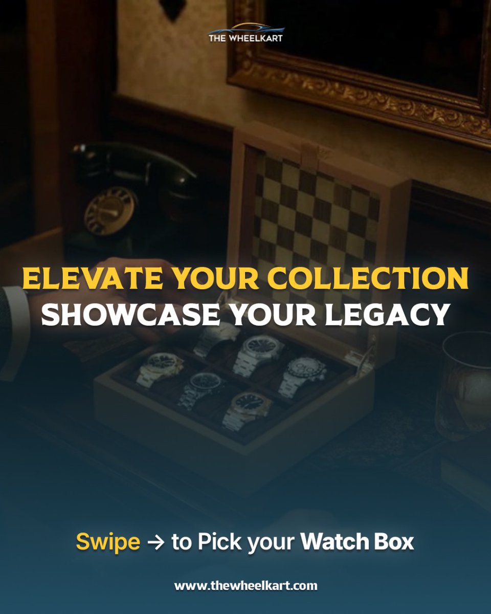 TheWheelKart's tweet image. Keep your finest timepieces in a home that matches their elegance.

The MOZSLY Luxury 6 Watch Display Box blends premium craftsmanship with timeless design.
Built to protect, designed to impress.

#thewheelkart #MOZSLY #LuxuryWatches #WatchCollector #TimepieceDisplay