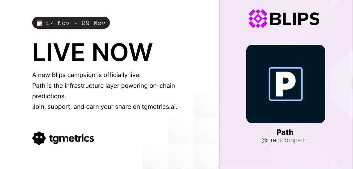 Blips season keeps heating up. <a href="/predictonpath/">Path</a> just launched their first campaign, putting 1% of supply on the table for genuine supporters.
The product idea stands out a prediction platform that rewards accuracy, filters noise, and gives traders a cleaner signal.
If they execute