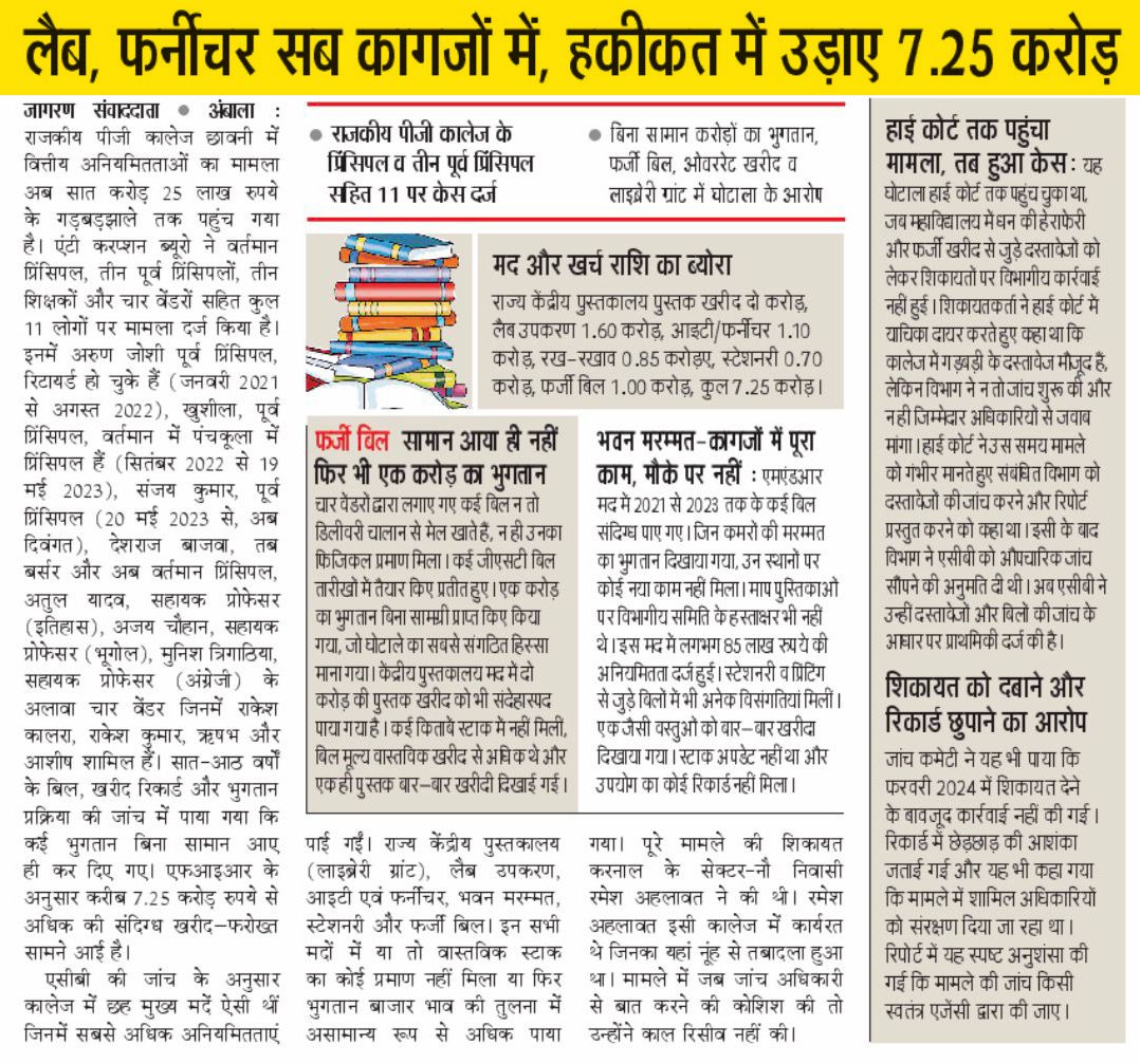 HaryanaWire's tweet photo. अजीब बात है… काग़ज़ों में लैब भी बन गई, फर्नीचर भी आ गया, बिल भी कट गया…
पर ज़मीन पर कुछ दिखा क्यों नहीं?
7.25 करोड़ की हवा कहाँ गई?
कहाँ बनते हैं ऐसे जादुई सामान जो आते ही ‘गायब’ हो जाते हैं—बस रसीदें ही रसीदें छोड़कर? https://t.co/laOSgTLGx2