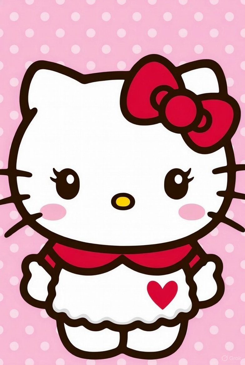 a_kebhut's tweet image. Hello kitty grok AI illustration #HelloKitty #kawai #cute #cartoon #art