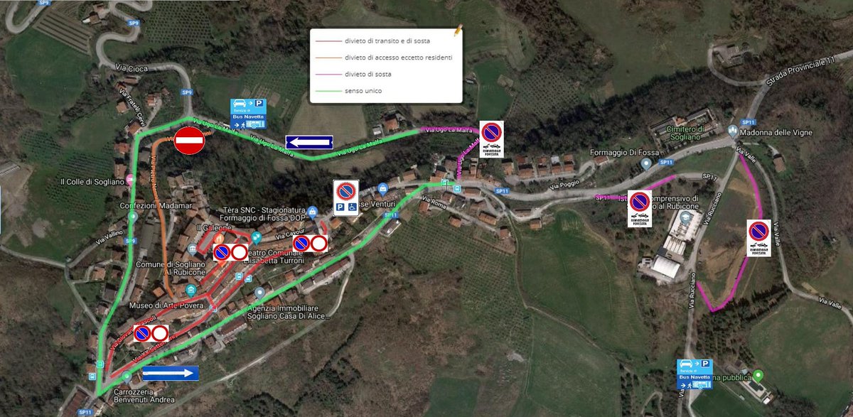 #viabiliru #Sogliano Per la 50^ Sagra del #formaggiodifossa nei fine settimana 22/23 nov, 29/30 nov e 6/7 dic, modifiche alla viabilità del capoluogo. Attenzione alla segnaletica.