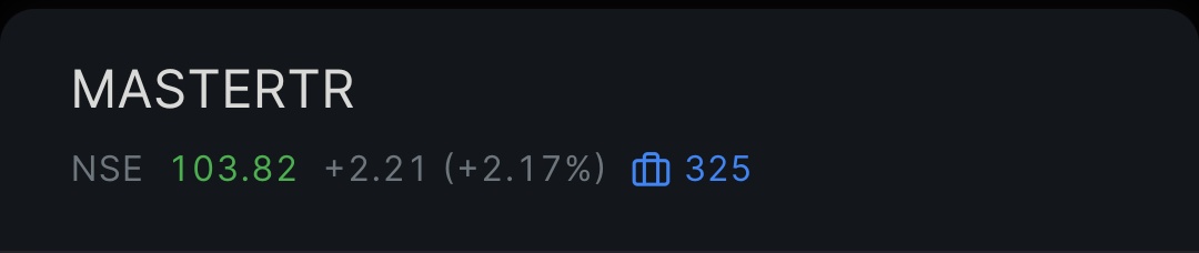 AkkiSrinivas's tweet image. 📊 MASTERTR Update
MASTERTR is holding well within its zone, showing stability after the recent drop.
No rush — let’s wait and see how it reacts around this support area before the next move.

#MASTERTR #Trading #NSE #StockMarket #PriceAction