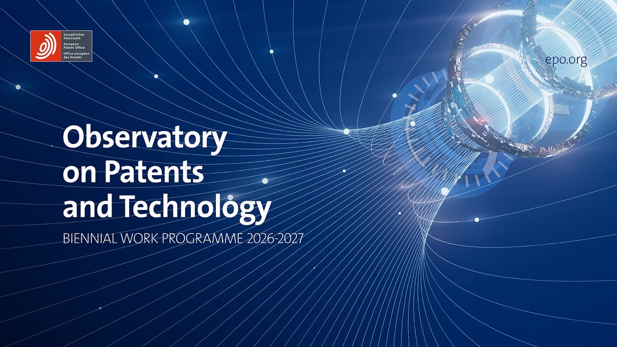 EPOorg's tweet image. 📲 Easier access, smarter insights! 
 
The EPO’s Observatory 2026–2027 work plan announces updates to the #DeepTechFinder, Investor Score &amp;amp; Patent Standard Explorer, plus 📚 the launch of a new Digital Library &amp;amp; Data Desk.  
 
🔗 bit.ly/3LZinFQ