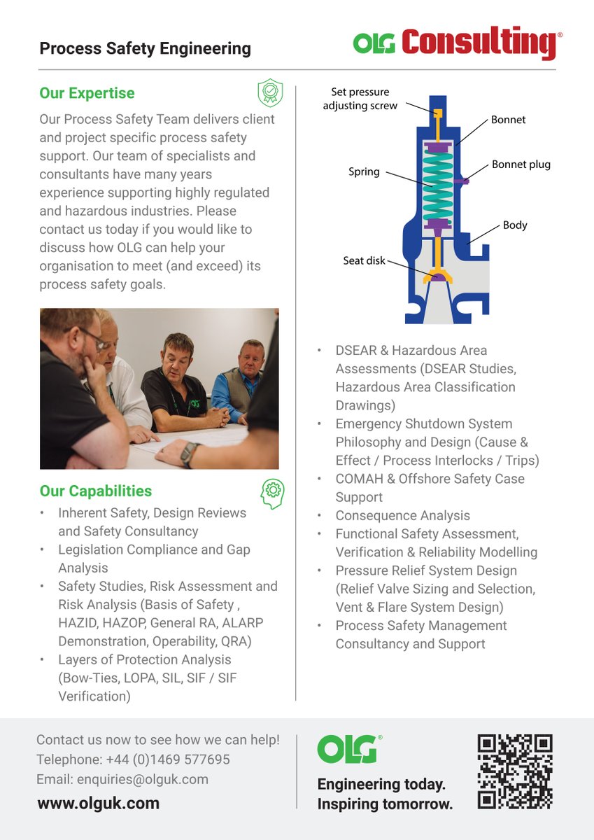 On_Line_Group's tweet photo. Excellence in Process Engineering and Process Safety Systems.

From concept development and FEED to commissioning and operational support, our team consistently delivers reliable technical expertise, further enhanced by the integrated resources of the broader OLG Group.
 
At OLG, we apply our decades of experience to engineer effective solutions for today while shaping a safer, smarter, and more sustainable future.

But it's not just process safety we provide... keep your eyes peeled for more information. 👀
 
Discover our Process Engineering and Process Safety capabilities here 👇
https://t.co/hgmt2F3smt

#OurOLG #IntegratedEngineering #ProcessSafety #ProcessSafetyEngineering #OurCapabilities