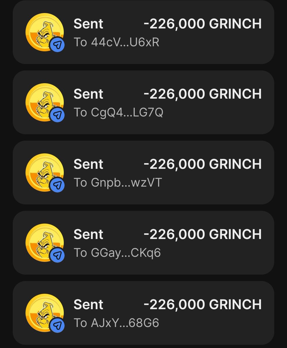 $GRINCH Airdrop open for 12 hours 🔥 

Drop your Solana $SOL address below &amp; RT 🪂

Every wallet gets 226000 $GRINCH 

Check your Wallet in 12h ! ⏰
