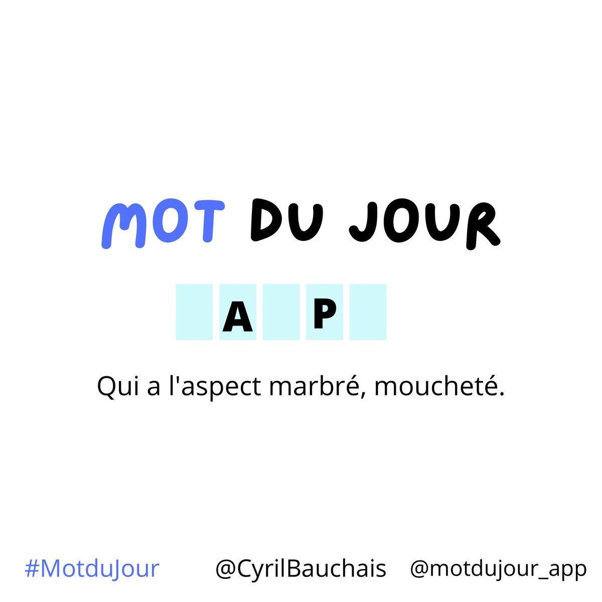CyrilBauchais's tweet image. Bonjour👋🏻 
Depuis 2018, je propose chaque matin, en semaine, la définition d’un #motdujour, qu’il vous faut découvrir🧠

Si je vous❤️alors:👏🏼

💪🏼Aujourd’hui, force : 2️⃣😅

Bonne chance🍀

🚨PARTAGEZ ce post pour inviter vos #amis à jouer aussi 🙏🏻
(Règles thread👇)