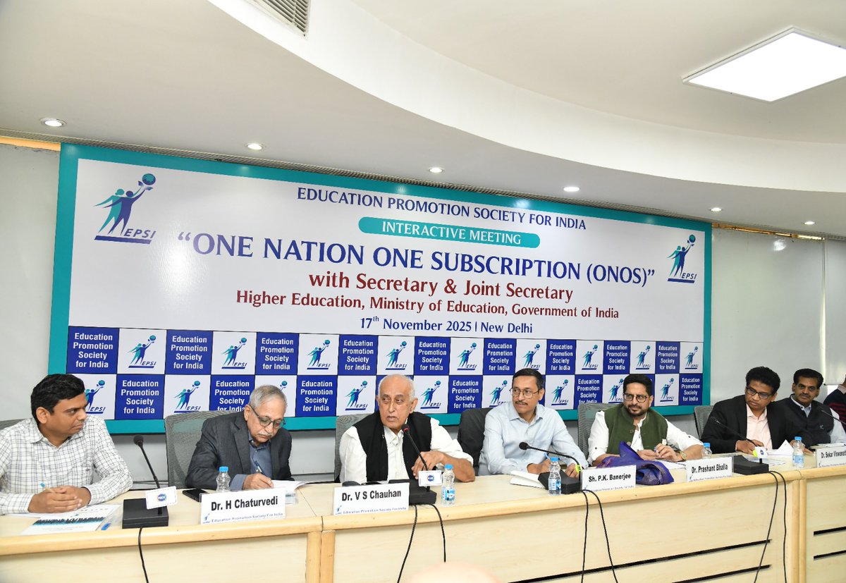 EPSIIndia's tweet photo. @EPSIIndia convened a significant interaction with educationists from leading universities across India and senior officials from the @EduMinOfIndia to discuss the direction of the One Nation One Subscription initiative.

#EPSIIndia #EPSI #OneNationOneSubscription #ONOS
1/2 https://t.co/alw2imYXwl