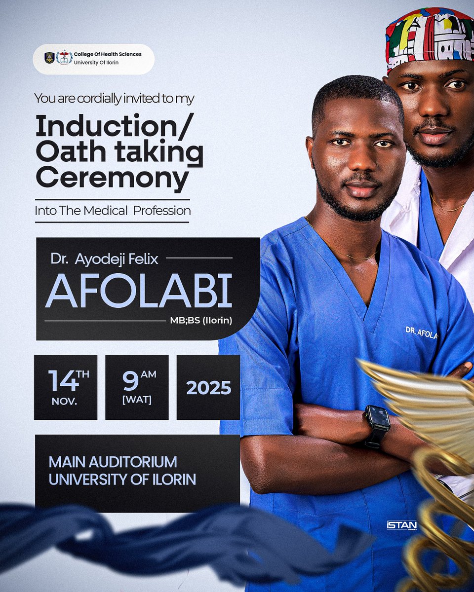 iStanDesign's tweet image. One more induction flyer and jotter design to wrap it all up.

Big congratulations to you, Doc @realDejifelix

It was indeed another chance to create something unforgettable.

The goal was simple, to design a quality visual that spoke class, clarity, and excellence.