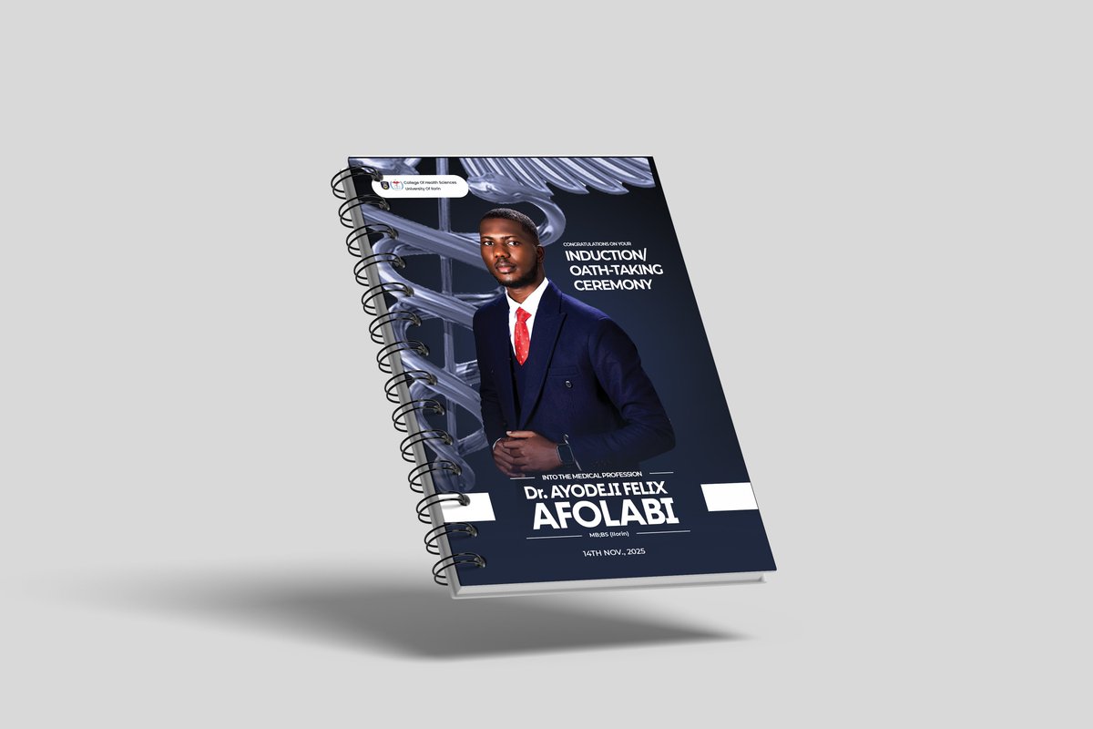 iStanDesign's tweet image. One more induction flyer and jotter design to wrap it all up.

Big congratulations to you, Doc @realDejifelix

It was indeed another chance to create something unforgettable.

The goal was simple, to design a quality visual that spoke class, clarity, and excellence.