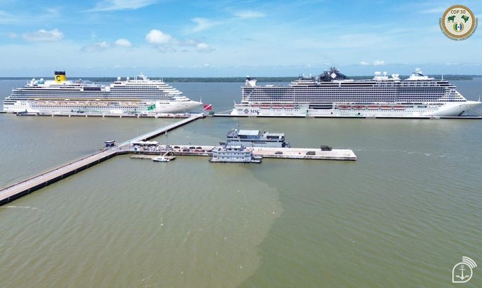 Hier zijn ze dan, de klimaat cruise schepen voor de klimaattoeristen op #COP30 

De Braziliaanse overheid moest twee cruiseschepen charteren, de Costa Diadema en de MSC Seaview, om plaats te bieden aan ruim 10.000 deelnemers aan de klimaatconferentie van de Verenigde Naties. 
De