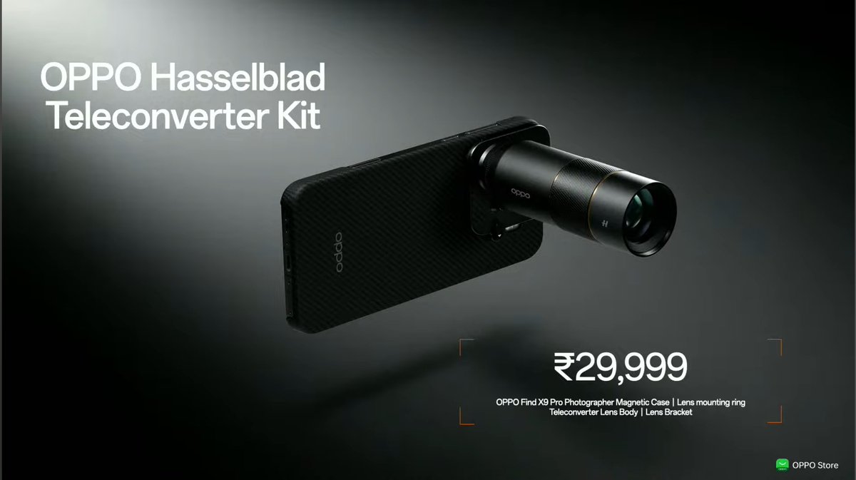 TECHINFOSOCIALS's tweet image. Oppo Find X9 Series launched in India 🇮🇳

Find X9:

— 12GB+512GB: ₹74,999
— 16GB+512GB: ₹84,999

Shades — Titanium Grey &amp;amp; Space Black

Find X9 Pro:

— 16GB+512GB: ₹1,09,999

Shades — Silk White &amp;amp; Titanium Charcoal

Others:
Teleconverter Kit: ₹29,999
Enco Buds 3 Pro+: ₹2,099