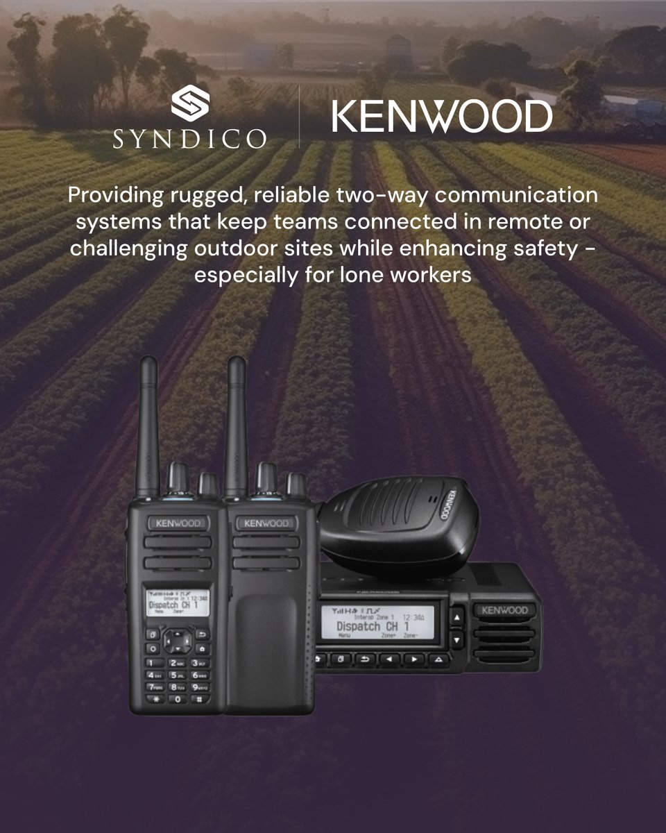 syndiconet's tweet image. Discover how KENWOOD technology supports the agriculture and environment sector 👉 hubs.la/Q03Syw7K0

#AgricultureTechnology #FieldOperations #TwoWayRadio #KENWOOD #Syndico #EnvironmentCommunication