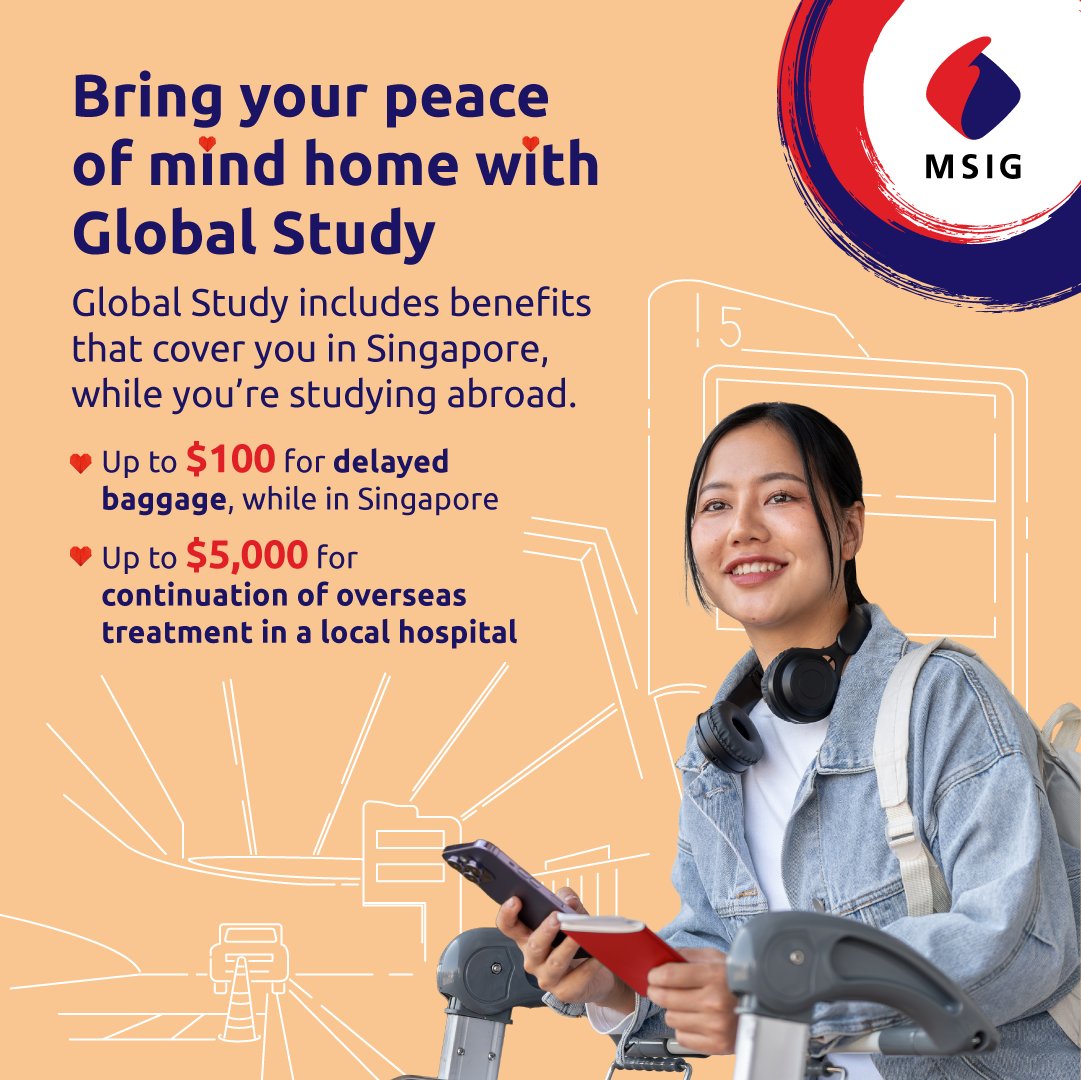 Get covered when you study overseas, and stay covered when you visit home! It’s home sweet home with Global Study benefits that apply when you’re in Singapore. Sign up and get 20% off at
the link in our bio.