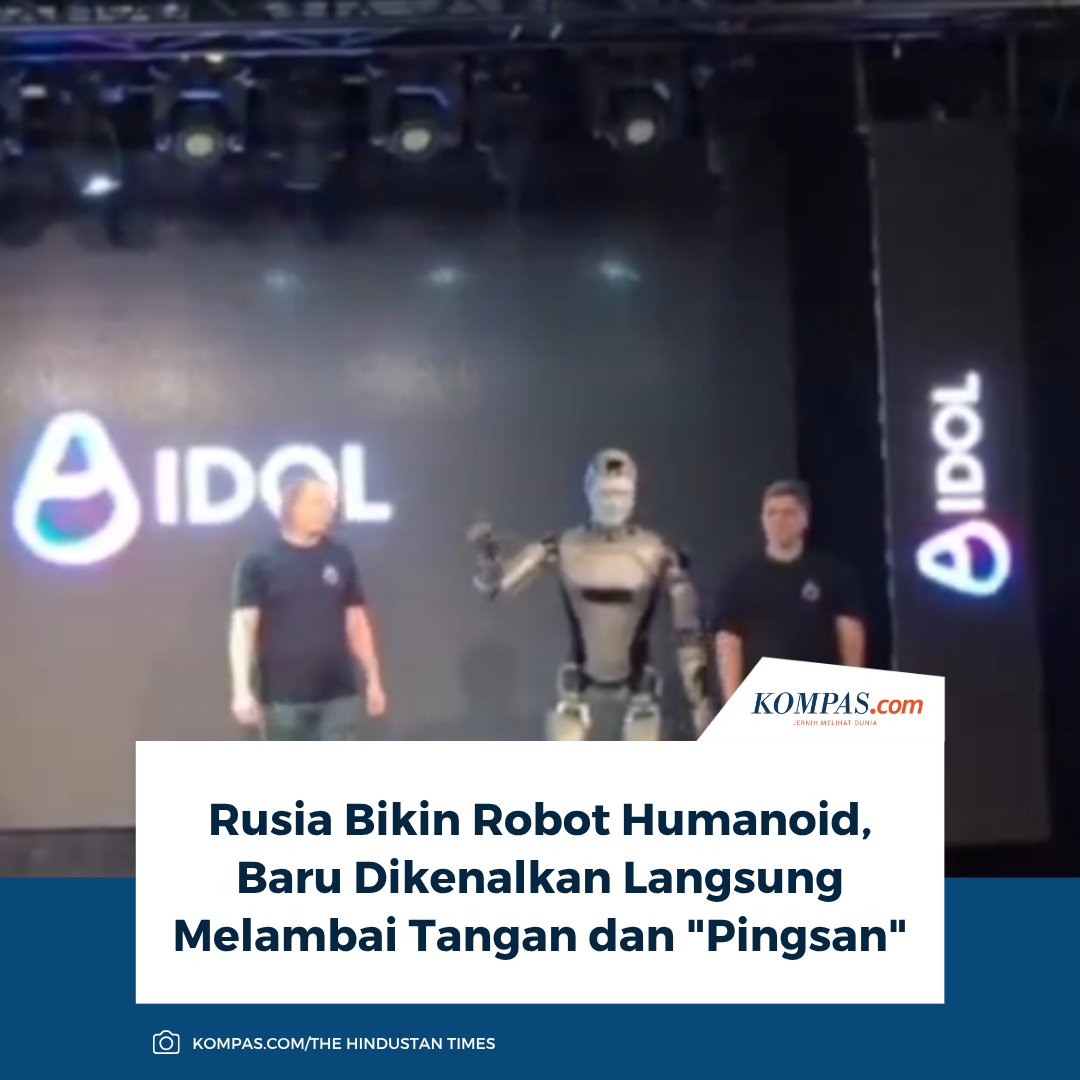 kompascom's tweet image. Ambisi Rusia memamerkan robot humanoid tercanggih berujung blunder: Baru saja melambai, robot itu tiba-tiba pingsan di tengah peluncuran resmi.

Baca di sini: tekno.kompas.com/read/2025/11/1…

~TR #Rusia #RobotHumanoid #AI