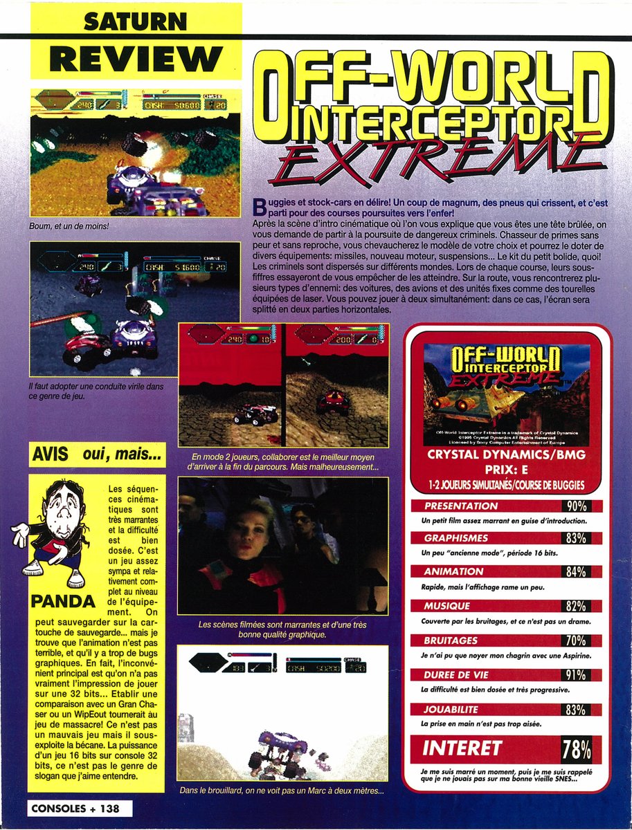 AllmightoFranky's tweet photo. #Nostalgeek,suite et fin de ce numéro de novembre 1995 de #ConsolesPlus avec tjs les tests!#LayerSection et #OffWorldInterceptor sur #Saturn,puis #SuperSkidmarks sur #Megadrive et #Spawn sur #Snes! #retro #retrogaming #oldschool #80s #90s 1/6 https://t.co/1ePSgzSlsd