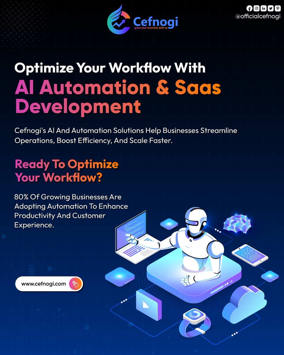 OfficialCefnogi's tweet image. 🚀 Transform The Way Your Business Works With AI Automation!

In today’s digital world, efficiency isn’t just an advantage — it’s a necessity.

That’s where Cefnogi steps in.

#Cefnogi #AIAutomation #SaaSDevelopment #BusinessGrowth #DigitalTransformation #WorkflowOptimizatiom