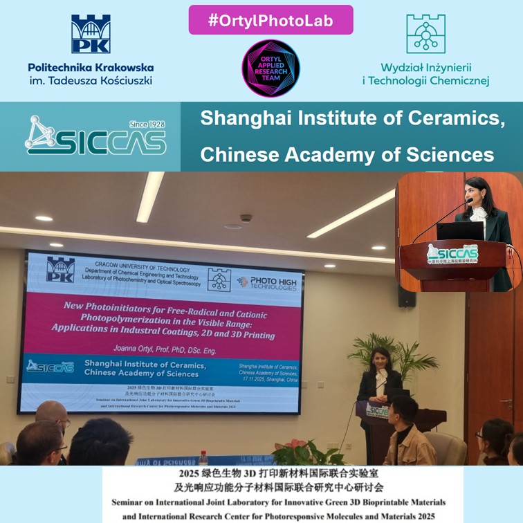 I was delighted to give guest lectures at the Shanghai Institute of Ceramics, Chinese Academy of Sciences,we are grateful to Prof.Pu Xiao for his collaboration in the field of 3D printing Research without barriers...
#OrtylPhotoLab <a href="/NCN_PL/">Narodowe Centrum Nauki</a>  <a href="/AgencjaBadanMed/">Agencja Badań Medycznych</a>  <a href="/NCBR_pl/">NCBR</a>  <a href="/FNP_org_pl/">FNP Foundation for Polish Science</a>
