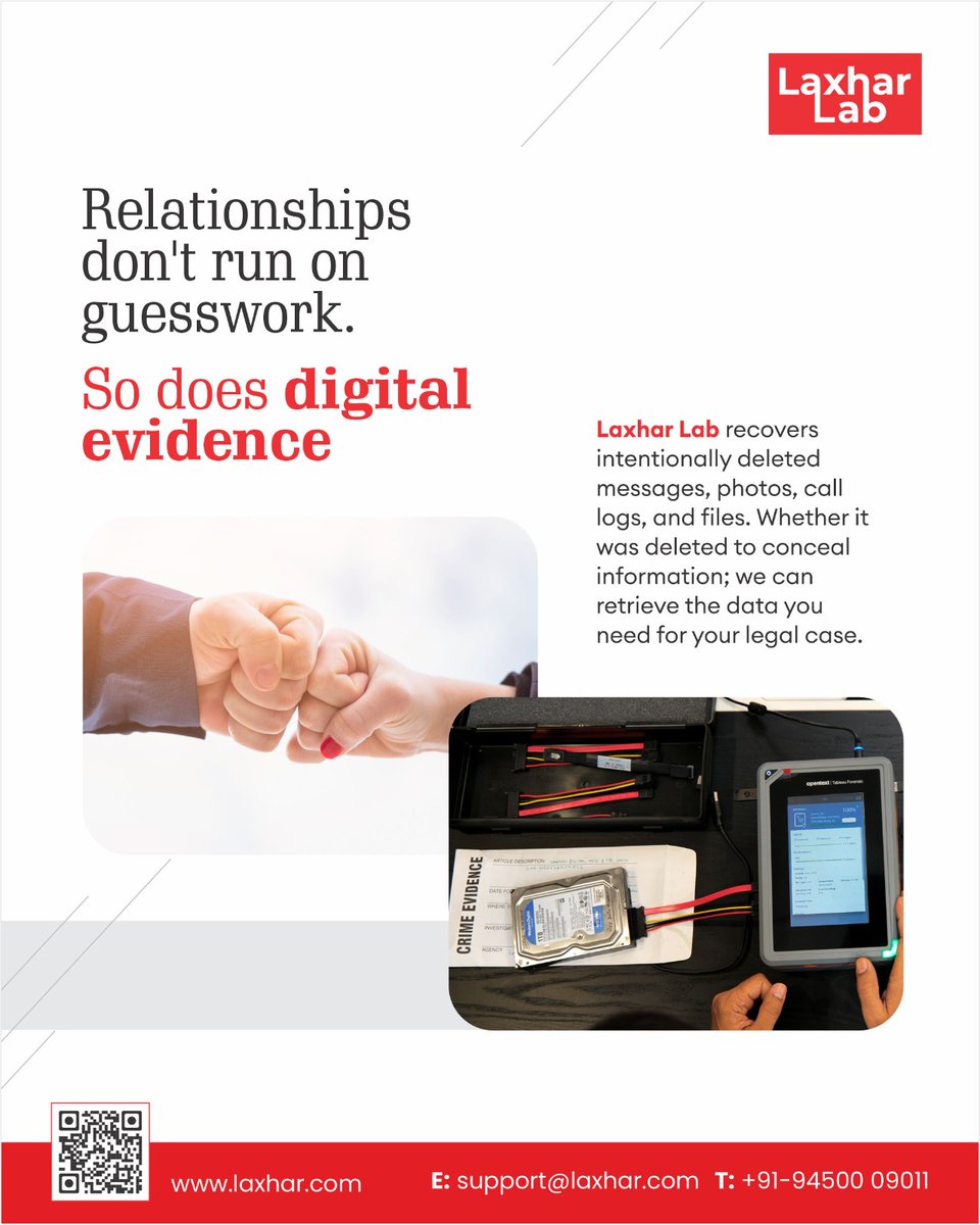 laxharlabs's tweet image. Deleted doesn’t mean gone.
Laxhar Lab helps you recover the truth that matters
Explore More :- laxhar.com
#DigitalForensics #laxharlab #digitalevidence #forensicinvestigation