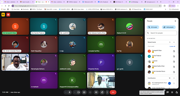 IGNOU <a href="/RCVisakhapatnam/">IGNOU RC Visakhapatnam</a> conducted online Student Grievance Redressal Drive on 14th November 2025 at 11.00am 
Dr. Dharmarao Gonipati, Senior Regional Director and Dr. E. Krishna Rao, Additional Director have interacted with students 
<a href="/OfficialIGNOU/">IGNOU</a> <a href="/DirectorRs55109/">Regional Services Division, IGNOU</a>