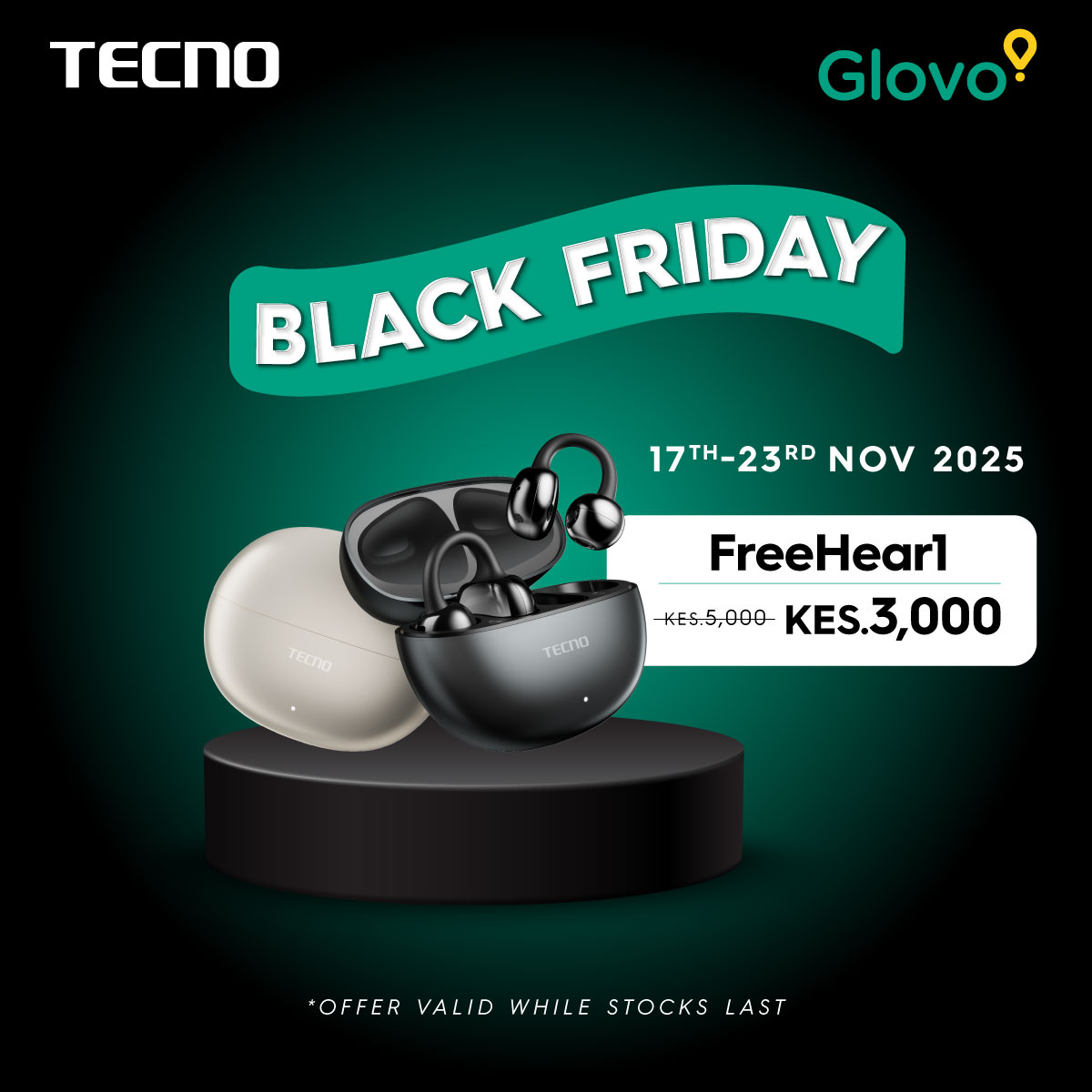 TECNOMobile254's tweet image. The Black Friday steal you can’t ignore! 

FreeHear1 now going for KES 3,000 (was 5,000).
Order on Glovo before it sells out!
Click the link below
bit.ly/46rmHnT

#TECNOAIoT #tecnoonglovo #TECNOAI #TecnoKenya #tecnoxafcon2025