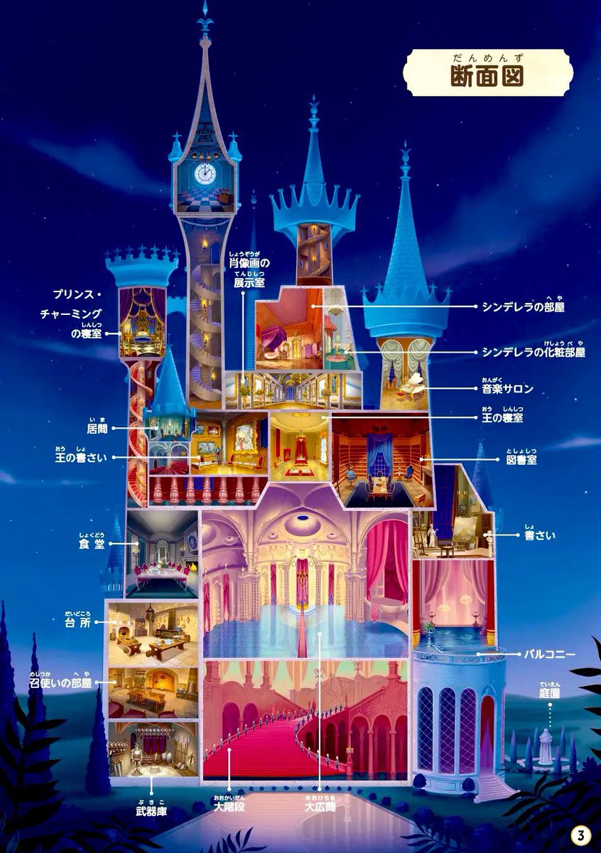 spring_dis2's tweet image. 『シンデレラ城』と『美女と野獣の城』の構造図
魔法とリアリティのバランスがいい🏰
genkosha.co.jp/book/b10095723…