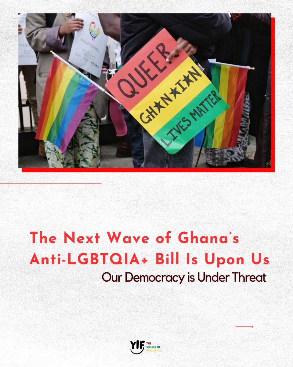 yif_org's tweet photo. Ghana’s anti-LGBTQIA+ bill threatens lives, dignity, and democracy. Silencing queer voices weakens us all.

This petition demands LGBTQIA+ inclusion in governance and national decision-making.
Sign now!
https://t.co/wwOOaMhKfS https://t.co/4Y4hANL0XK