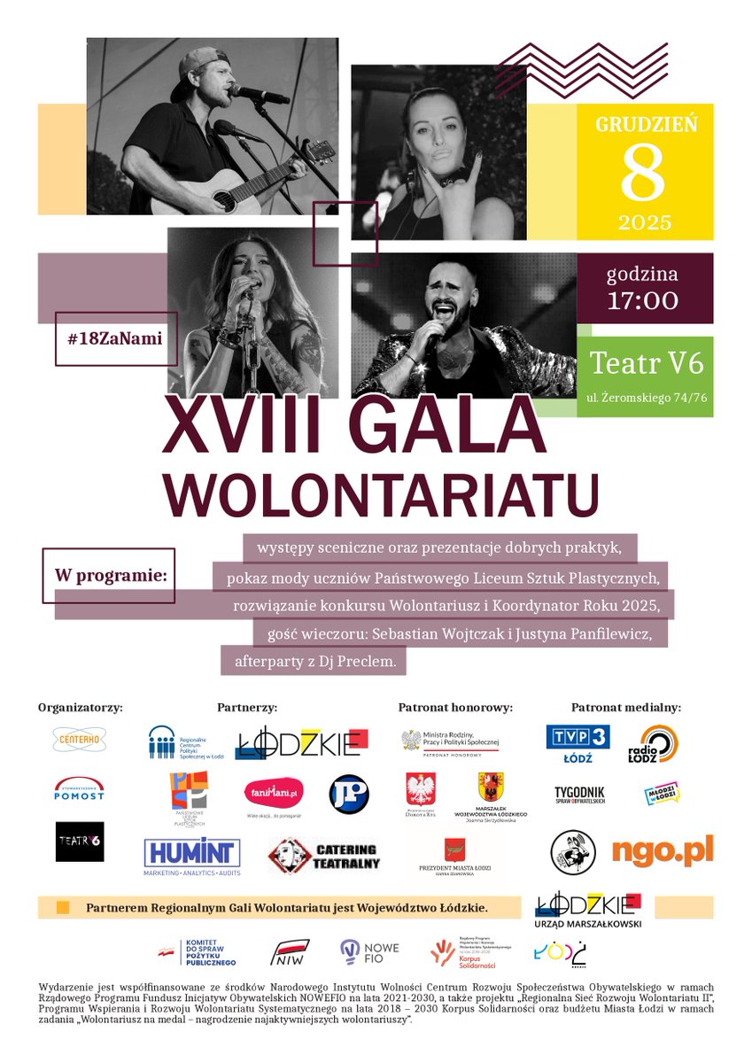 Centerko's tweet image. XVIII Gala Wolontariatu coraz bliżej 📷

„Partnerem regionalnym wydarzenia jest Województwo Łódzkie - Urząd Marszałkowski”

#18ZaNami #Łódzkie #WojewództwoŁódzkie