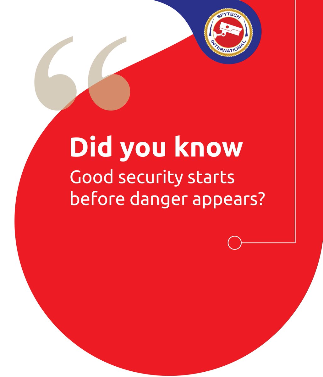 Spytechsecurity's tweet image. Good security is proactive, not reactive.
It begins long before a threat appears — in planning, awareness, and vigilance.

Stay alert. Stay prepared.
Your safety starts with smart decisions today.

#SpytechInternational #SecurityTips #SafetyFirst #AbantuOnline
#WeSecureWeProtectW